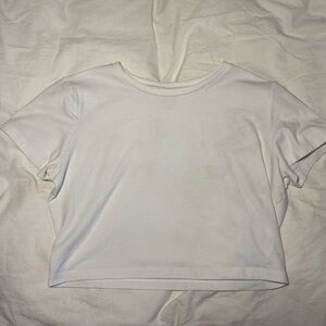 White Cropped Tee